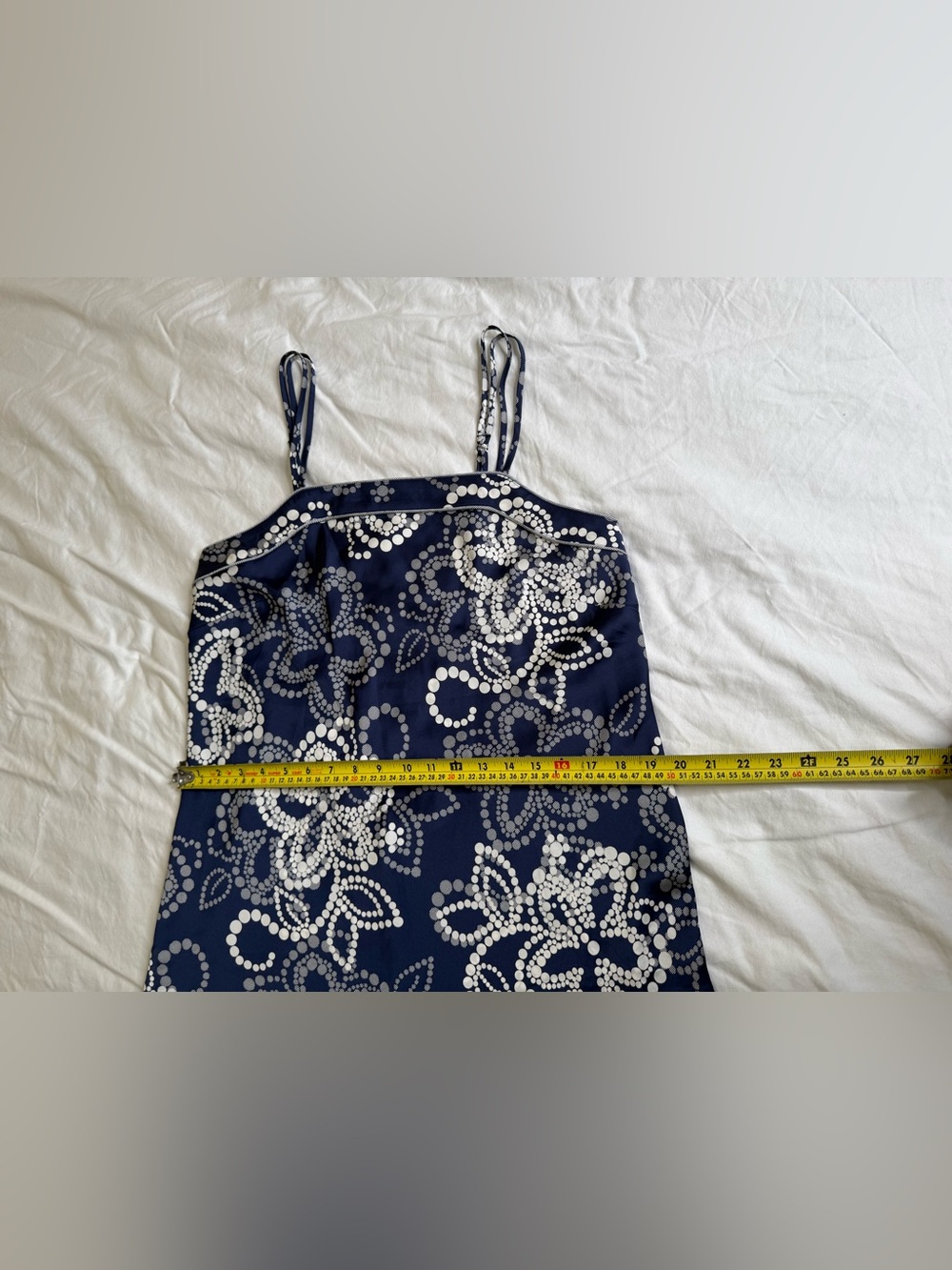 Cabernet Satin Floral Chemise Nightgown Slip Dress Blue M Y2K - Picture 9 of 10